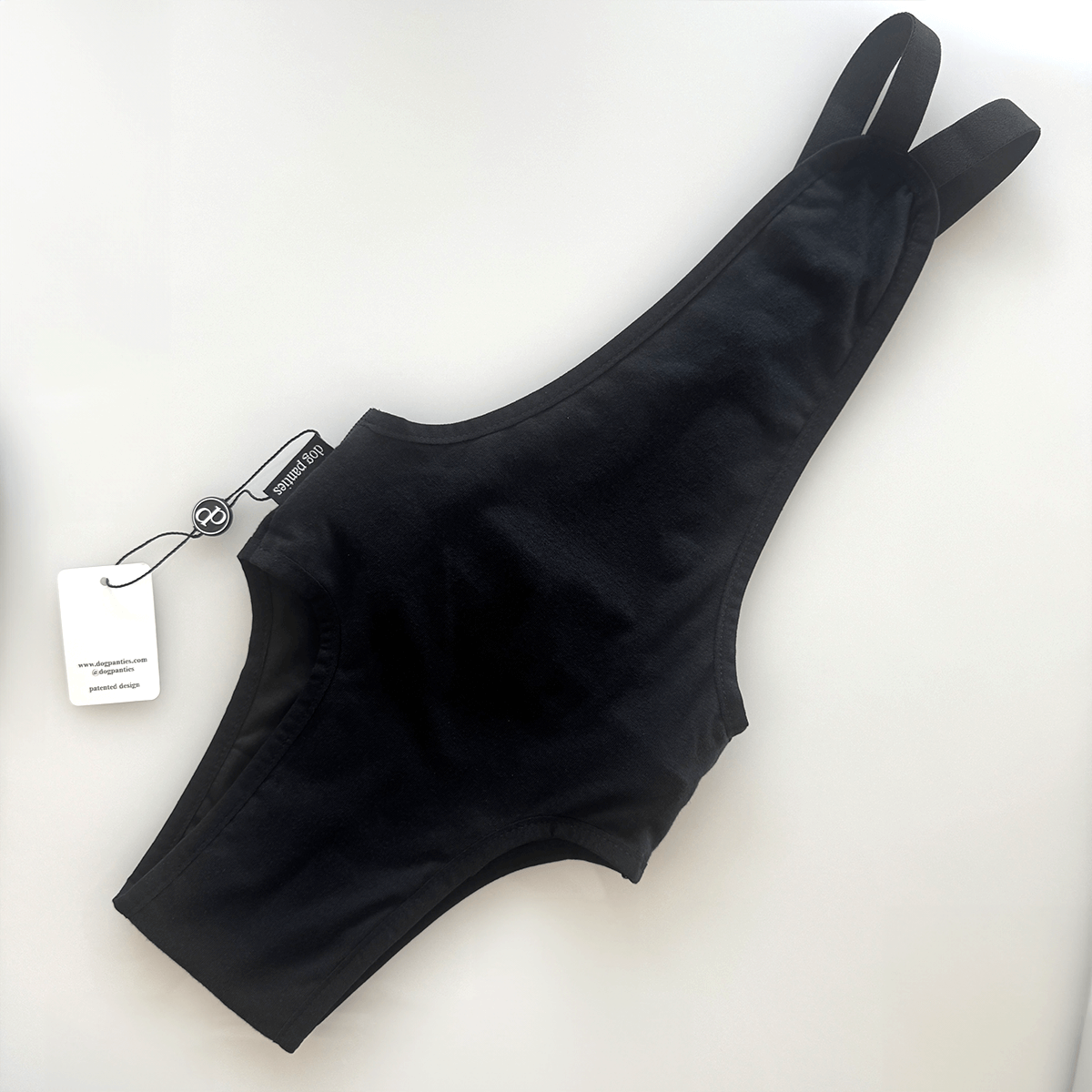 Hygiene Panties for Dogs in sleek black design with adjustable straps for a perfect fit.